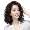 German quality wig piece for women to add fluffy hair volume to cover white hair, thin and seamless curly hair, full real hair, side-swept bangs - 35cm - natural black