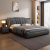 Modern simple Italian light luxury master bedroom double bed large bed storage bed furniture leather bed soft-packed bed leather bed wedding bed leather bed door-to-door delivery 1800mm*2000mm frame structure