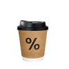 Forty thousand kilometers (40000KM) coffee cup paper cup with lid water cup household commercial packaging cup hot drink paper cup thickened double-layer milk tea cup percentage 280ml 25 sets