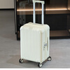 Roaming large-capacity student luggage women's trolley case men's password suitcase boarding case 20 inches shell white
