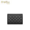 Goldlion Wallet Women's Short 2025 New Fashion Genuine Leather Women's Wallet Simple Tri-fold Card Holder Small Coin Purse Black