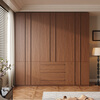 French poetry custom oak wardrobe solid wood mid-century style skeleton home master bedroom one door to top four-six door wardrobe 1.2 meters long * 2.2 meters high (three-door wardrobe) ENF maternal and child grade environmentally friendly antibacterial 18MM thickened oak