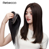 Rebecca wig female human hair replacement piece light and nude feeling fluffy natural top of the head to increase hair volume to cover gray hair wig piece dark brown 25cm atmospheric bangs