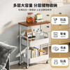 Zhuobo storage rack movable trolley snack rack bookshelf living room storage rack kitchen bathroom storage rack SJ13 black