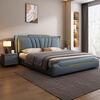 Modern simple Italian light luxury master bedroom double bed large bed storage bed furniture leather bed soft-packed bed leather bed wedding bed leather bed door-to-door delivery 1800mm*2000mm frame structure