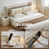 Quanyou Home Cream Style High Box Storage Bed Master Bedroom 1.8 Meter Drawer Storage Bed Home Soft Backrest Double Bed