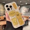 Zhiwei Guard Gold Foil God of Wealth Suitable for Apple 15promax mobile phone case iPhone15promax protective cover all-inclusive anti-fall silicone transparent creative high-end new year style