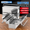 Otis Folding Toolbox Stainless Steel Storage Box Multifunctional Storage Box Electrician Suitcase Large Capacity Tump Box Flagship Medium Stainless Steel Double-layer Thickened Tump Box