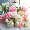 3 peonies artificial flowers wedding decoration artificial flowers artificial peonies home living room decoration flowers three peonies (white) 1 branch