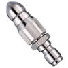 Water rat sewer dredging artifact high-pressure nozzle stainless steel 1/4 quick-plug front one rear six nozzles pipe cleaning head stainless steel water rat high-pressure nozzle dredge one pack front one rear six nozzles