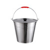 Yaofeng stainless steel bucket portable ice bucket kindergarten trash can with lid oil bucket iron bucket home kitchen canteen thickened extra thick 20cm bucket 4L without lid without water spoon