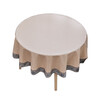 Hotel and restaurant round tablecloth new Chinese style round tablecloth waterproof, oil-proof, wash-proof and anti-scalding household round tablecloth thick Songhe-Gypsophila champagne color 180cm round tablecloth (suitable for round tables within 140cm)