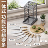 Kitchen Knife Rack Knife Storage Rack Multifunctional Kitchen Knife Storage Rack Countertop Knife Rack Drainable Knife Holder Storage Rack Gun Gray Knife Rack Drainage Tray - Rusty Bud Compensation