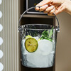 Xuanshi high-looking ice bucket home beer champagne red wine outdoor picnic fruit storage basket bar KTV portable bucket transparent silver 15*16.5cm