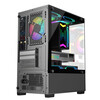 Jiuweihu Sea View Room Column-less MINI Computer Case Desktop Double-sided Glass Side Transmission/Support MATX Motherboard/120 Water Cooling T09 Column-less MINI Sea View Room Black + 5 Black Color Lighting Fans