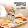 Home Story (KATEI STORY) Japanese Wolf Tooth Potato Knife Corrugated Knife Stainless Steel Cutting Potato Slices Wave Knife Vegetable Cutting Artifact Potato Fries Knife Corrugated Potato Knife (With Silicone Cover) Green