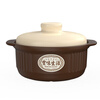 Kangshu casserole pot for household gas stoves, high-temperature resistant dry-burning non-cracking ceramic pot, Chinese medicine pot, claypot rice, stone pot casserole, vegetable pot, suitable for 2-4 people 2.4L