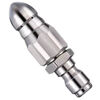 Water rat sewer dredging artifact high-pressure nozzle stainless steel 1/4 quick-plug front one rear six nozzles pipe cleaning head stainless steel water rat high-pressure nozzle dredge one pack front one rear six nozzles