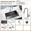 MOEN/Impression series 3D embossed handmade nano large single tank 304 stainless steel kitchen sink vegetable basin 80*45CM embossed tank with 87014GG gun ash extractor