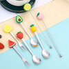Xincong Fruit Fork Stainless Steel Food Grade Household Creative Simple Cute Small Fork Light Luxury Cake Dessert Fork Fruit Picks 4 Pack One for Each Color