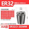 Qiyue ER11/16/20/25/32 Collet Engraving Machine Tool Chuck Flexible ER Clamp High Precision Collet Up Level ER32 (3~20mm) AA Level Remarks Specifications