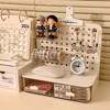 Cream style desktop hole-in-the-wall storage box office desk drawer-type storage rack student dormitory storage artifact new hole-in-the-wall storage box only small handkerchief clip