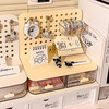 Cream style desktop hole-in-the-wall storage box office desk drawer-type storage rack student dormitory storage artifact new hole-in-the-wall storage box only small handkerchief clip