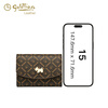 Goldlion 2025 Hot Women's Bag Fashion Printed Wallet Women's Short Cute Puppy Card Holder Multi-Card Slot Wallet Trendy Dark Brown