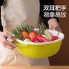Camellia drain basket plastic double-layer large kitchen household creative sink basin fruit plate fruit and vegetable basket vegetable basket new green-1 piece