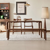 Faner solid wood dining table North American black walnut home rectangular dining table office tea table large plate straight dining table Moon dining table 160*80*75cm frame