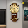 Swiss original imported quality living room wall clock quartz clock 2025 new high-end light luxury new Chinese style home fashion light luxury sandalwood gold upgraded silent movement 20 inches or more