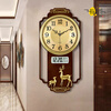 Swiss original imported quality living room wall clock quartz clock 2025 new high-end light luxury new Chinese style home fashion light luxury sandalwood gold upgraded silent movement 20 inches or more