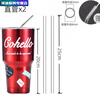 FANCYCHIC Extra Long 30cm Transparent Heat-Resistant Glass Straw Stanley Ice Cup for Pregnant Women (Anti-explosion Material) Two Straight Straws (Free Straw Brush) (High Borosilicate Glass) Size 25cm Diameter 0.8cm