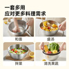 Cui Dahuang 304 stainless steel leaky basin dish basin household rice washing sieve dish basin kitchen dish basin large basin drain basket basin manager recommended 25cm set drain basin sieve