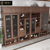 Jinjiang Chuancheng New Chinese style Bogu rack North American black walnut study bookshelf tea room tea rack tea cabinet tea space display cabinet old elm middle cabinet 100*35*240cm