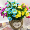 Sunflower bouquet, artificial flowers, artificial flower decorations, living room table, flower pots, green plants, balcony interior decorations, large sunflower + straw pot + butterfly