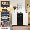 Smart tea bar machine with refrigerator integrated storage cabinet fully automatic sideboard water dispenser for living room and office with voice milk white hot and cold type three doors with refrigerator for disinfection 1170*400*970