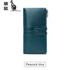 Kangaroo ladies new fashion RFID anti-theft brush retro simple zipper wallet buckle multi-function storage card bag coffee