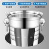 Chaosihui extra thick stainless steel ice bucket double-layer champagne bucket red wine iced beer ice bucket KTV bar ice wine bucket 9L extra thick 24CM
