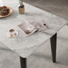 KUKA Italian microcrystalline stone dining table for home living room dining table and chair combination DS7183T 1.4M square table + folded gray chairs*4
