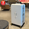 Kangaroo Extra Large Capacity Aluminum Frame Suitcase Men's and Women's Large Size Trolley Case Shock Absorbing Brake Light Sound Universal Wheel Password Box Deep Hole Black Metal Corner + Cup Holder 26 Inches