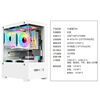 Jiuweihu Sea View Room Column-less MINI Computer Case Desktop Double-sided Glass Side Transmission/Support MATX Motherboard/120 Water Cooling T09 Column-less MINI Sea View Room Black + 5 Black Color Lighting Fans