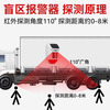 Sen Hongyuan Large Truck Blind Spot Alarm Excavator Blind Spot Alarm Magnetic Solar Infrared Sensing Danger Please Stay Away Sound and Light Alarm Voice Prompt Announcer with Magnet