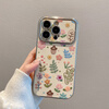 Vinien is suitable for Apple 16prom mobile phone case 15promax female new model 14pro summer high-end lens all-inclusive 13pm silicone small fresh 12 niche 17 anti-fall protective cover chestnut floral lens all-inclusive + delicate and skin-friendly iPhone 16 Pro Max