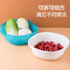 Camellia drain basket plastic double-layer large kitchen household creative sink basin fruit plate fruit and vegetable basket vegetable basket new green-1 piece