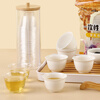 Disposable tea bowl, tea cup, rice husk Kung Fu tea cup, small food grade for home use, cup holder + high transparency air cup, one bag (50 pieces) 65 100mL or less