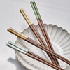 TREEJACK chicken wing solid wood inlaid chopsticks for restaurants, home paint-free, wax-free, anti-slip, anti-scalding, mildew-proof, one person, one chopstick, serving serving chopsticks