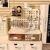 Cream style desktop hole-in-the-wall storage box office desk drawer-type storage rack student dormitory storage artifact new hole-in-the-wall storage box only small handkerchief clip