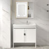 Jomoo's new space aluminum laundry cabinet balcony laundry sink ceramic washbasin with washboard floor-standing washbasin cabinet set ivory white 71*48 cabinet + basin + hardware + mirror cabinet