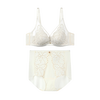Embry Starry Rabbit Ears Set Light Luxurious Lace Single Layer Bra Women's Anti-Bump Triangular Cup Underwear Gift Gardenia White CRM 85B XL